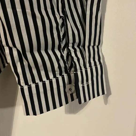 black and white striped button down shirt - Picture 4 of 4
